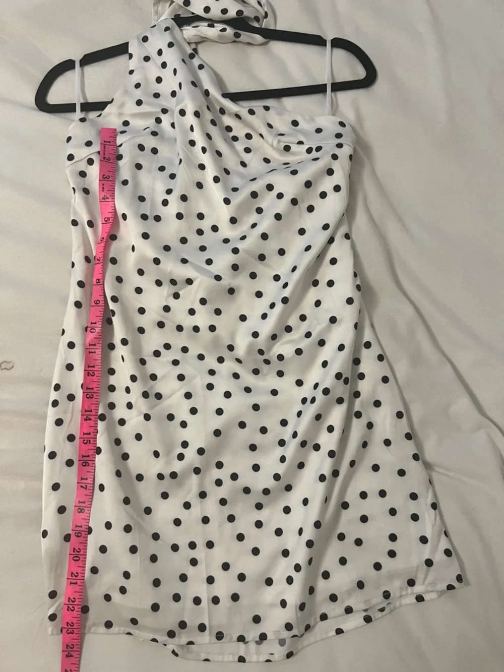 Commense White Polka Dot Mini Dress with Black Spots - Picture 6 of 6